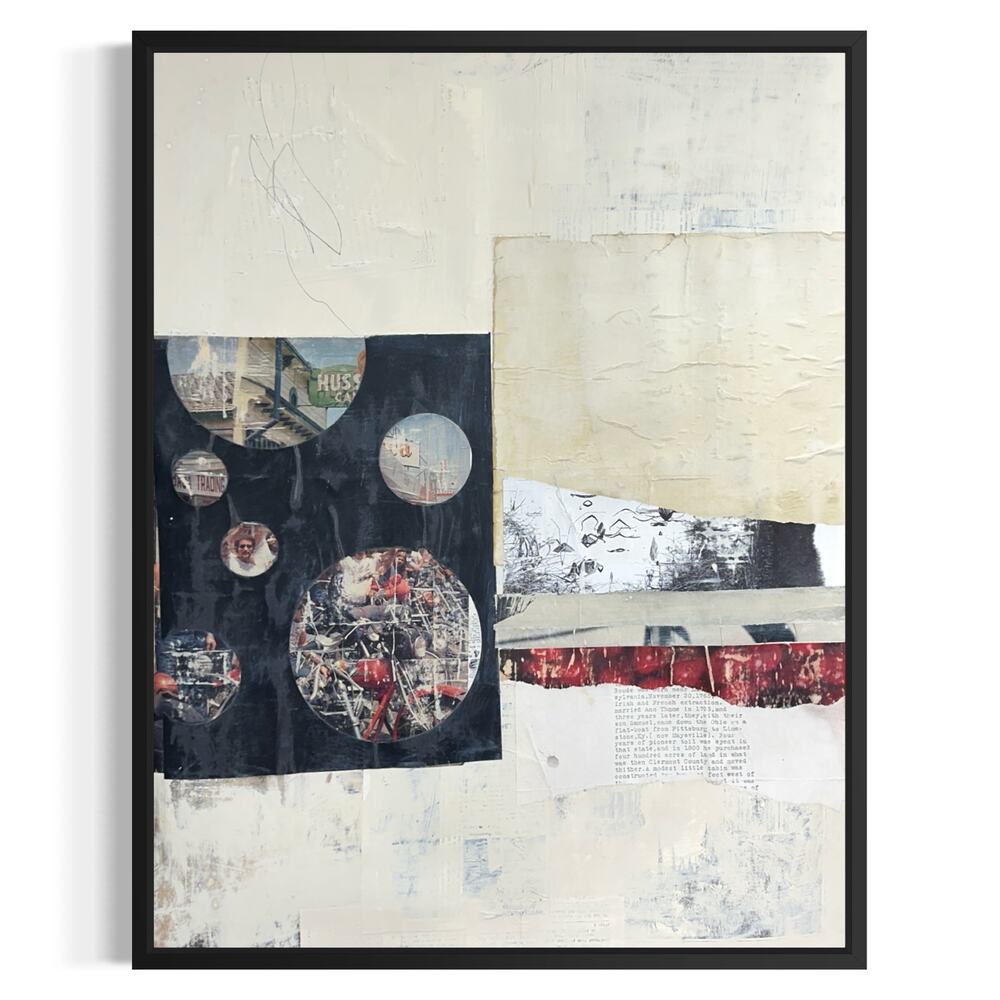 Original Mixed Media Modern Art Colllage Painting 18x24 "Anabasis" Signed